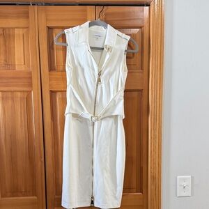 Calvin Klein Ivory Zip-Front Dress